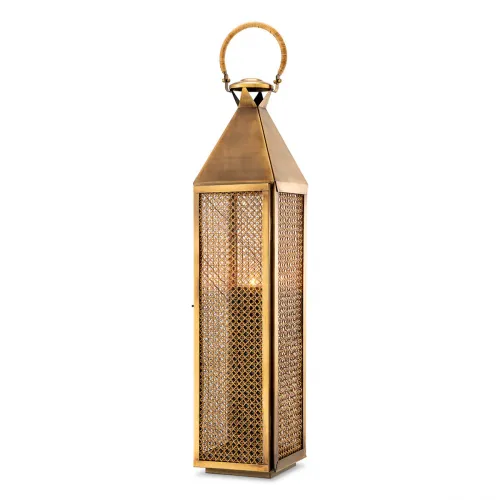 Royal Festival Hurricane L – Vintage Brass with Natural Rattan