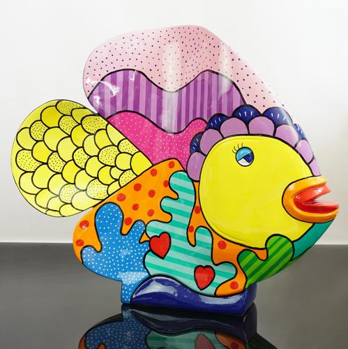 Luxury Hand-Painted Fish Sculpture – Spark Edition (53 cm)