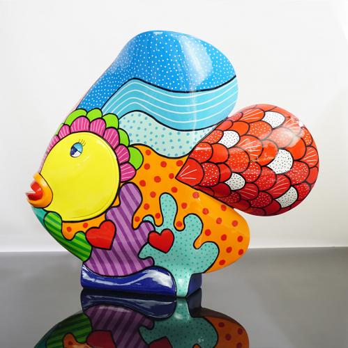 Luxus handbemalte Fischskulptur - Spark Edition (53 cm) von Luxury Group International