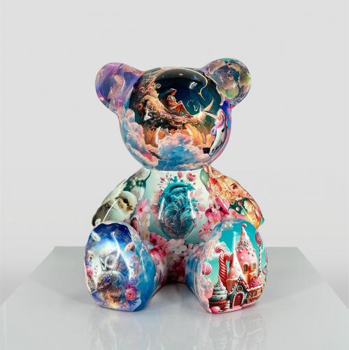 Luxury Sitting Bear Sculpture Collection – Artistic Motif Series (35 cm)