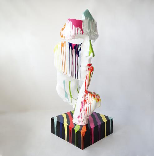 Luxury Large Mask Sculpture on Stand – Trash Edition (190 cm) by Luxury Group International