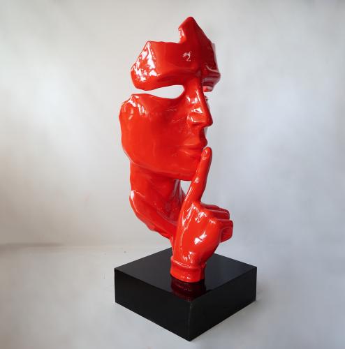 Luxury Large Red Mask Sculpture on Stand – 190 cm by Luxury Group International