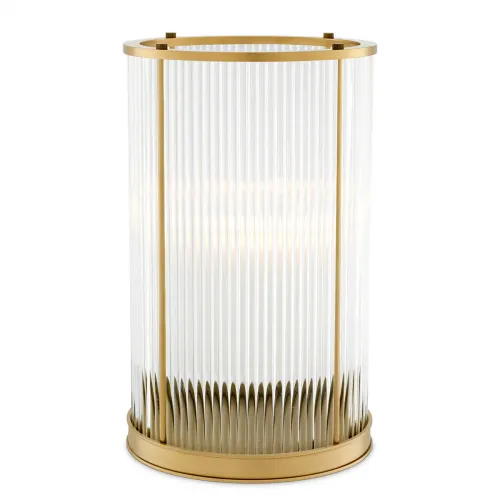 Regal Hurricane Lantern – Antique Brass & Clear Glass Design by Luxury Group International