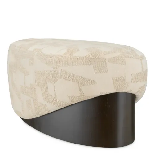 Banco Real Tapizado – Tela Brooklyn Sand y Acabado en Chapa Negra Elegante por Luxury Group International