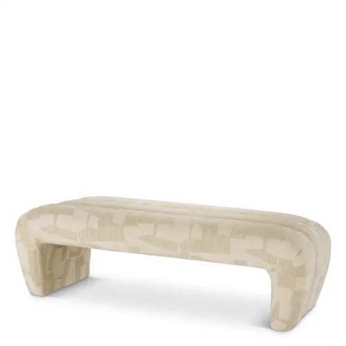 Regal Bench – Brooklyn Sand Upholstery with Black Tapered Legs