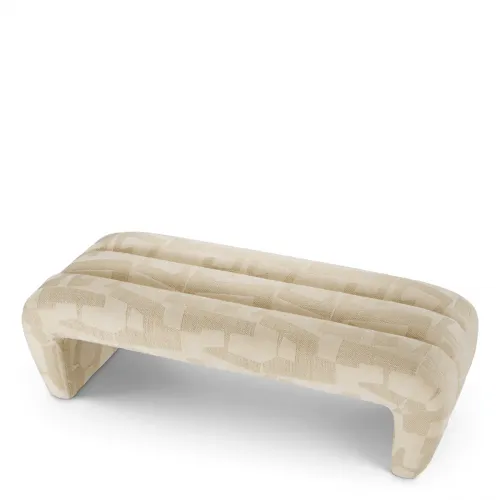 Regal Bench – Brooklyn Sand Upholstery with Black Tapered Legs by Luxury Group International