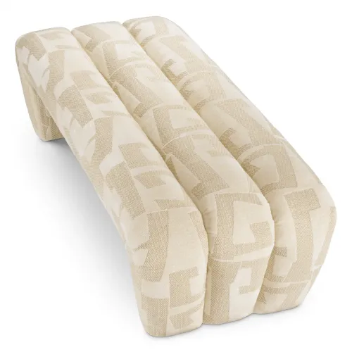 Regal Bench – Brooklyn Sand Upholstery with Black Tapered Legs by Luxury Group International