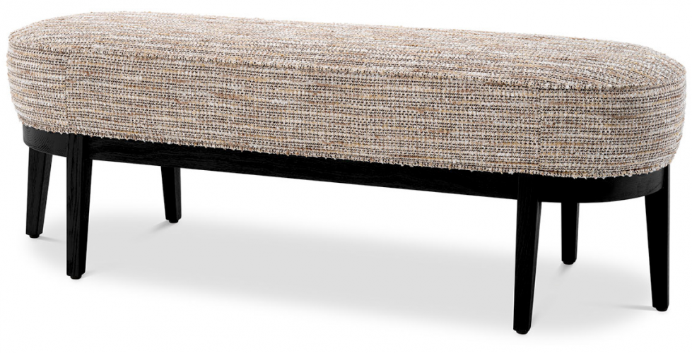 Elegant Designer Bench – Mademoiselle Beige with Black Finish