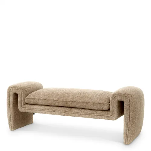 Grand Bench – Lyssa Sand Upholstery with Modern Silhouette