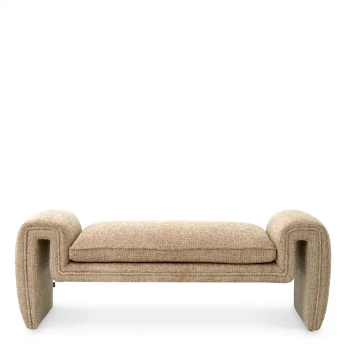 Grand Bench – Lyssa Sand Upholstery with Modern Silhouette by Luxury Group International