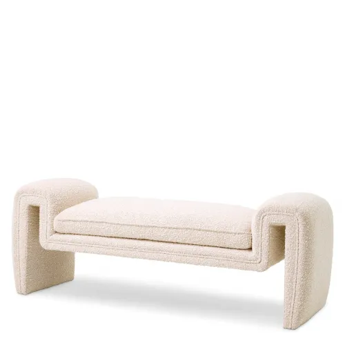 Grand Bench – Lyssa Sand Upholstery with Modern Silhouette