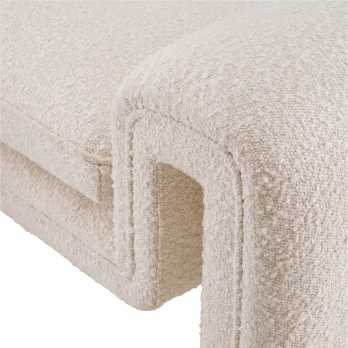 Elegant Accent Bench – Cream Fabric & Modern Frame by Luxury Group International
