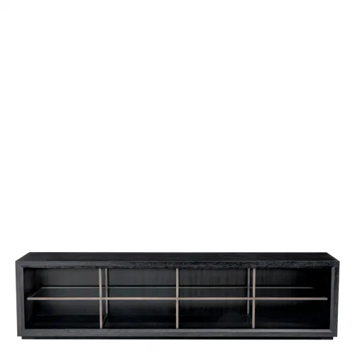 Grand TV Cabinet – Charcoal Grey Oak Veneer with Medium Bronze Accents by Luxury Group International