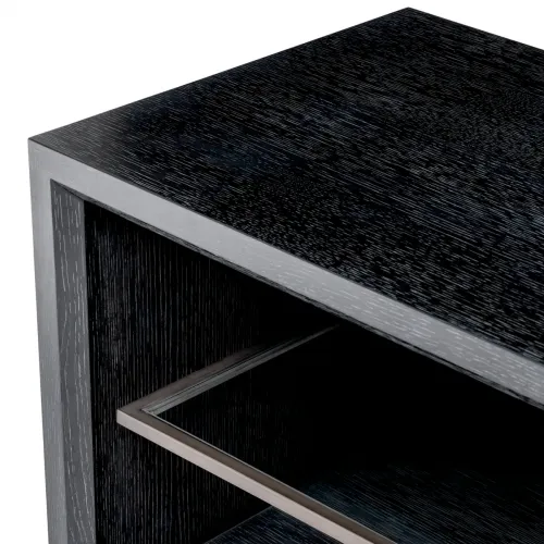 Grand TV Cabinet – Charcoal Grey Oak Veneer with Medium Bronze Accents by Luxury Group International
