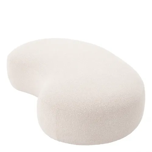 Modern Accent Bench – Bouclé Cream Upholstery & Black Base by Luxury Group International