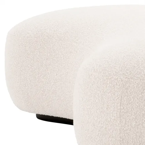 Modern Accent Bench – Bouclé Cream Upholstery & Black Base by Luxury Group International