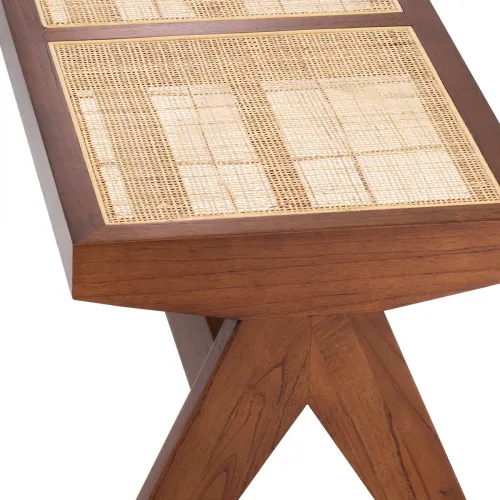 Banc en rotin vintage – Design classique en bois marron par Luxury Group International