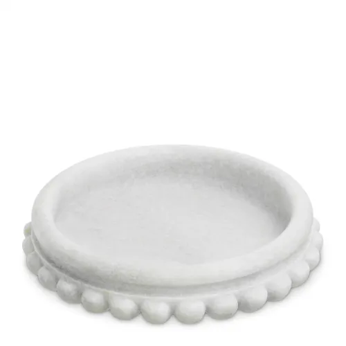 Ciotola in Marmo Squisita – Eleganza in Pietra Bianca con Design a Catena Scolpita di Luxury Group International