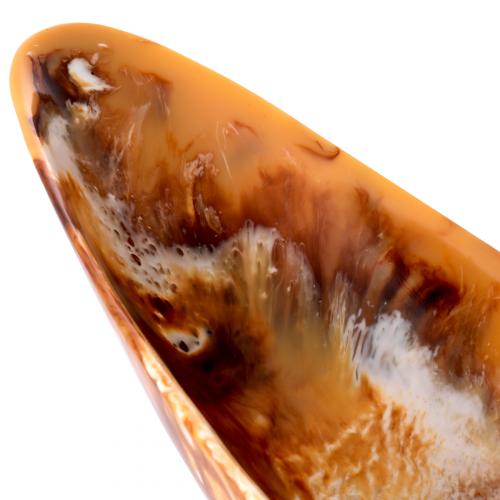 Ciotola Decorativa Lunga – Centro Artistico di Lusso con Motivo a Vortice Arancione di Luxury Group International