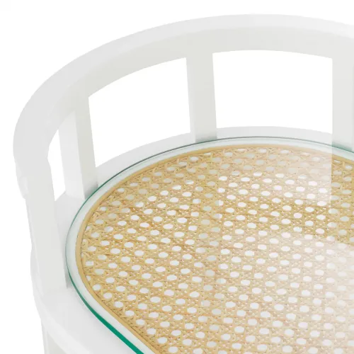 Desserte Moderne en Bambou – Design à Couches de Verre par Luxury Group International