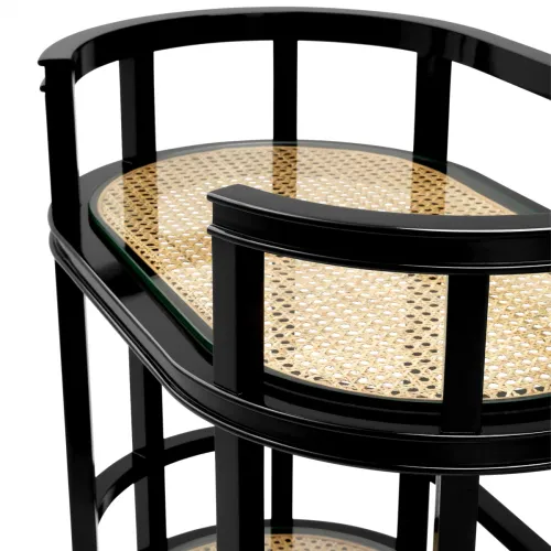 Moderner Servierwagen aus Rohr - Glas mit Schichtdesign von Luxury Group International