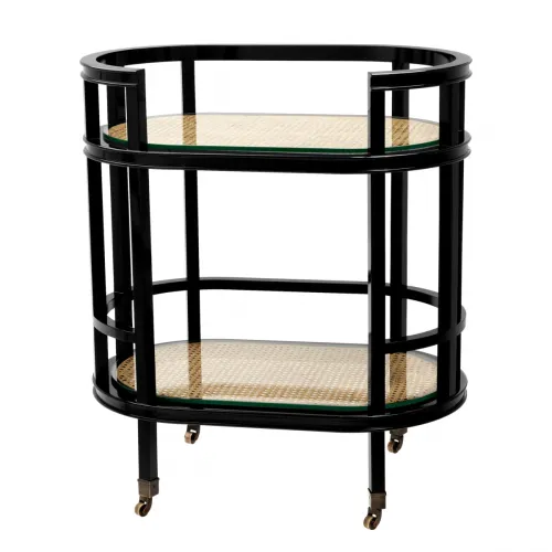 Moderner Servierwagen aus Rohr - Glas mit Schichtdesign von Luxury Group International