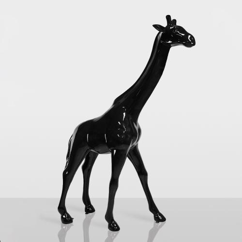 Luxury Black Life-Size Giraffe Sculpture – 230 cm by Luxury Group International