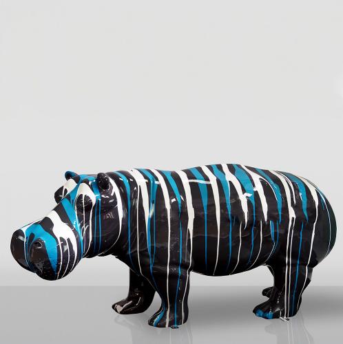 Luxury Life-Size Hippopotamus Trash Art Sculpture (175 cm) by Luxury Group International