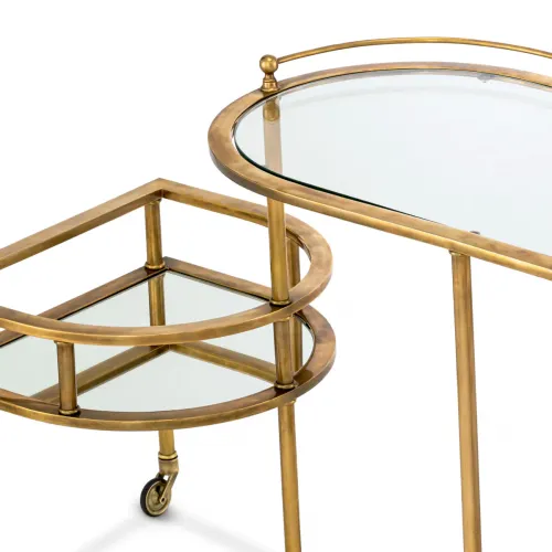 Luxury Brass & Clear Glass Serving Trolley by Luxury Group International