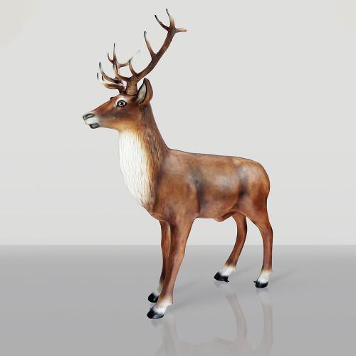 Luxury Life-Size Deer Sculpture in Natural Finish – 220 cm Artistic Centerpiece by Luxury Group International