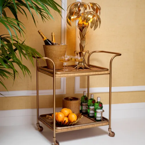 Luxury Brass Frame Drinks Trolley by Luxury Group International