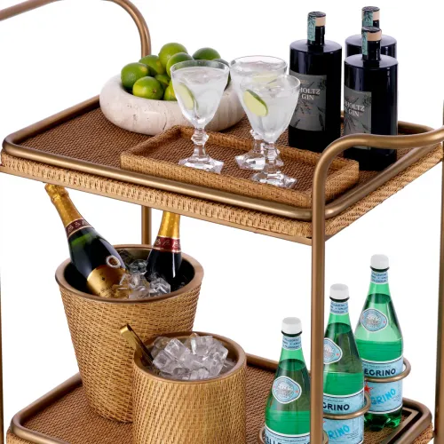 Luxury Brass Frame Drinks Trolley by Luxury Group International