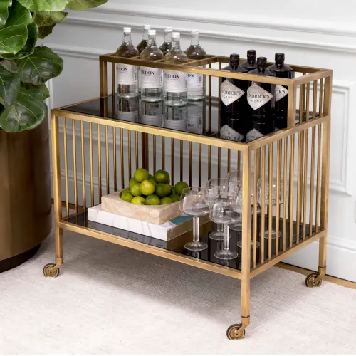 Luxus Barwagen aus Messing und Glas von Luxury Group International