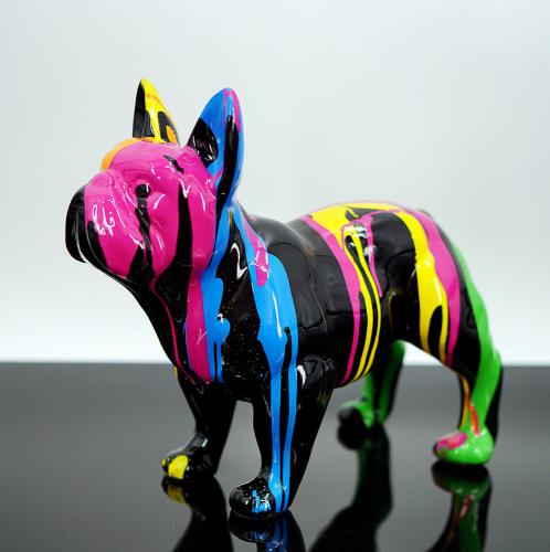 Luxury Color Drip French Bulldog Figurine – Modern Art by Luxury Group International