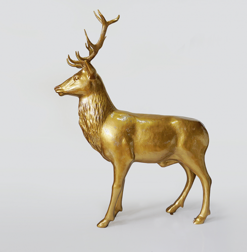 Luxury Life Size Golden Deer Sculpture – 220 cm Design by Luxury Group International