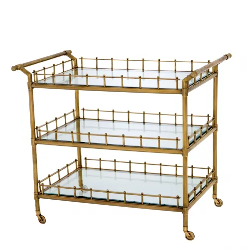 Luxury Clear Bevelled Glass Scarlett Trolley