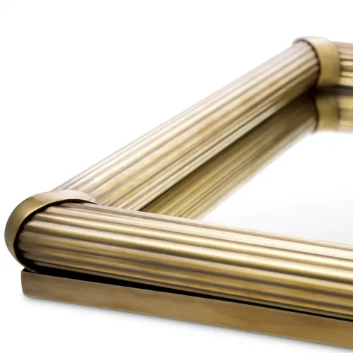 Luxury Vintage Brass Finish Serving Tray Rectangular Artisan Design by Luxury Group International