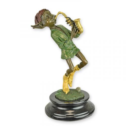 Luxury Bronze Goblin Sculpture – Saxophone Player Figurine