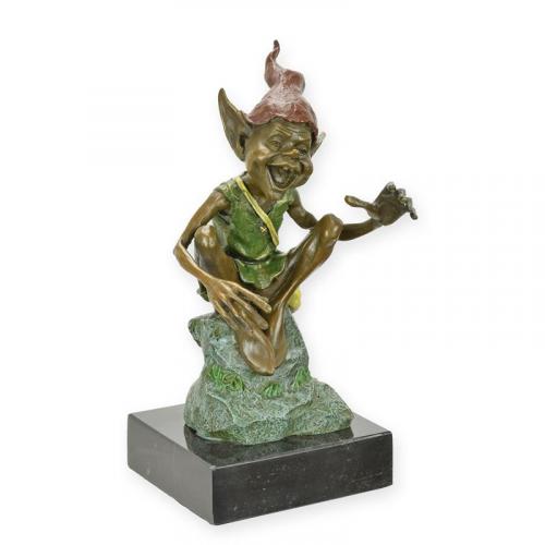Luxury Bronze Goblin Sculpture Resting Figurine