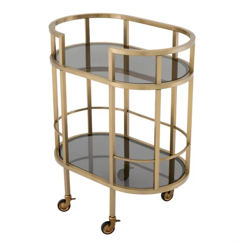Chariot en laiton de luxe avec verre fumé par Luxury Group International