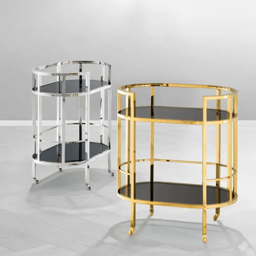Chariot en laiton de luxe avec verre fumé par Luxury Group International