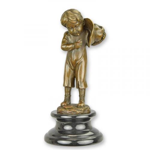 Luxury Bronze Sculpture – Boy Lighting Cigarette by Luxury Group International