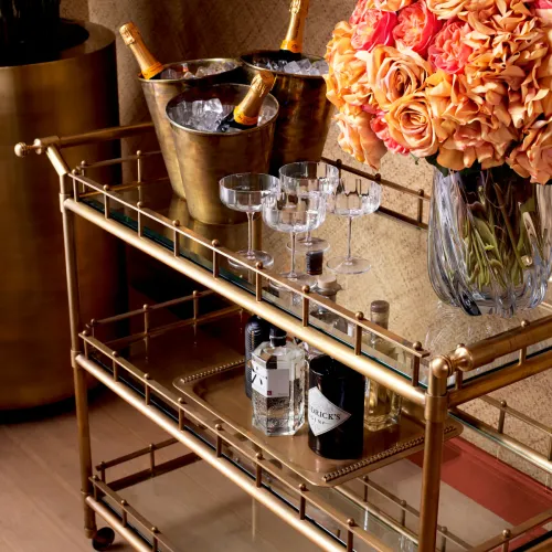 Luxus Weinkühler mit Vintage-Messing-Finish von Luxury Group International