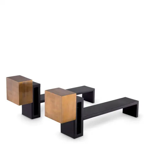 Luxus-Kaminholzhalter mit Messingbeschlägen von Luxury Group International