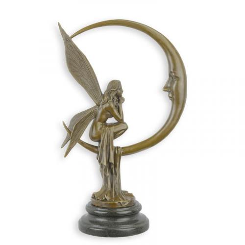 Luxury Bronze Moon Fairy Sculpture 40 cm by Luxury Group International