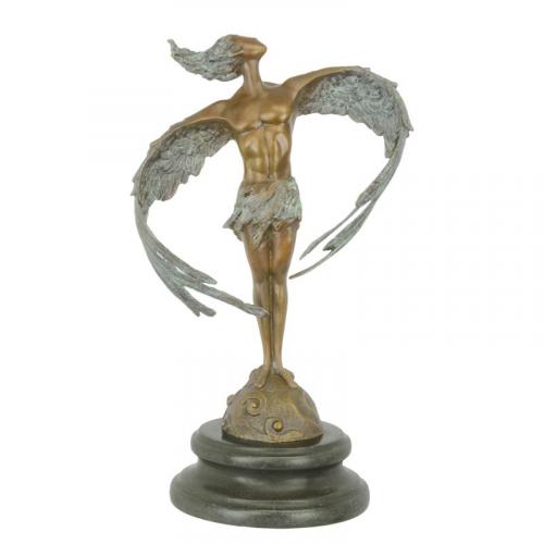Luxury Bronze Winged Man Modernist Sculpture - 31 cm by Luxury Group International
