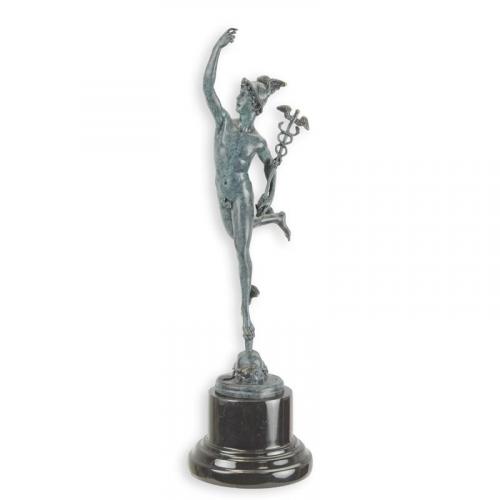 Luxury Bronze Mercury Sculpture in Green Finish by Luxury Group International