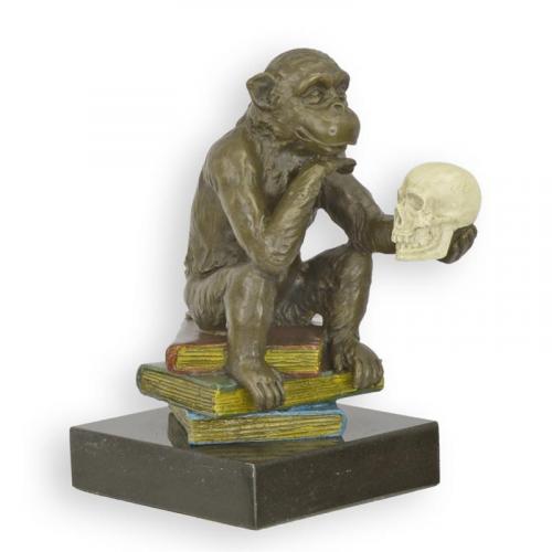 Luxury Bronze Darwin Monkey Sculpture – 14 CM by Luxury Group International