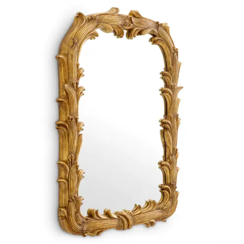 Luxury Square Antique Gold Leaf Decorated Mirror