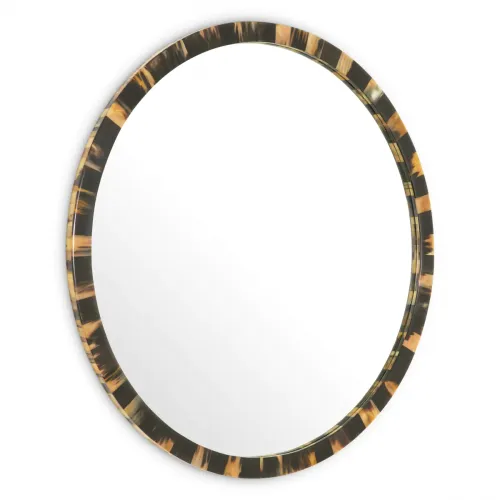 Luxury Round Natural Horn Mirror
